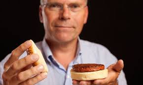 Dr Mark Post with his lab-grown hamburger Dr Post shows the hamburger to the world&#39;s press. Photograph: David Parry/EPA. Mark Post, the scientist behind the ... - Dr-Mark-Post-with-his-lab-012