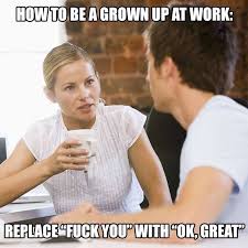 How To Be a Grownup at Work: Replace &quot;Fuck You&quot; with &quot;Okay Great ... via Relatably.com