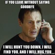 If you leave without saying goodbye I will hunt you down, I will ... via Relatably.com