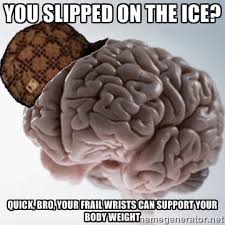 you slipped on the Ice? Quick, Bro, your frail wrists can support ... via Relatably.com