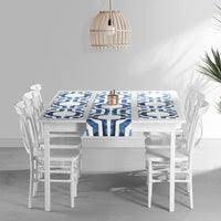 Arabesque Blue Printed Cotton Table Runner & Placemats