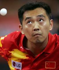 Kong Linghui of China returns a shot in the men&#39;s singles round three match against Zoltan Fejer-Konnerth ... - xin_410703241906059160714
