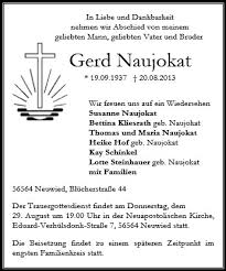 Anzeige für Gerd Naujokat