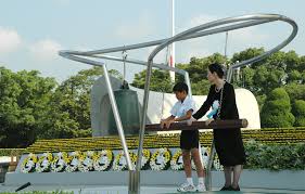 Image result for hiroshima peace park 6 august ceremony bell photo