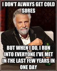 I don&#39;t always get cold sores but when I do, I run into everyone i ... via Relatably.com