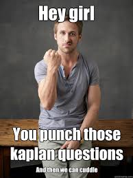 Hey girl You punch those finals in the face! - Ryan Gosling Punch ... via Relatably.com
