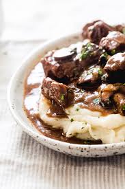 Ridiculously Tender Beef Tips with Mushroom Gravy Recipe - Little ...