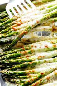 Cheesy Garlic Roasted Asparagus - Cafe Delites