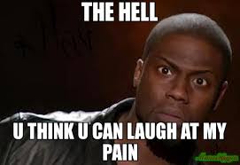 THE HELL U THINK U CAN LAUGH AT MY PAIN meme - Kevin Hart The Hell ... via Relatably.com