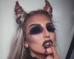 woman with Halloween makeup