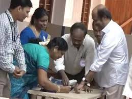 Rajinikanth was the first <b>voter</b> in this polling station, mind it - Tamil_nadu_voting_360_2