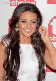 Michelle Keegan hairstyle makeup Smokey grey/silver eye shadow created a winged appearance while mascarraed fake eyelashes and dark eye liner drew attention ... - Michelle-Keegan-hairstyle-makeup