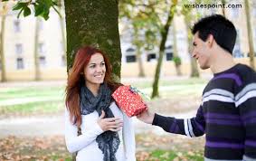Image result for pictures of man giving girl chocolate on valentine's day