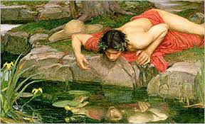 Image result for narcissus looking at reflection