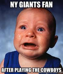 NY giants fan after playing the cowboys - Crying Baby | Meme Generator via Relatably.com