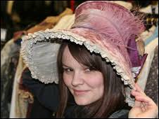 Caroline Briggs in a bonnet. The archive includes more than one million costumes - _44585819_bonnet226