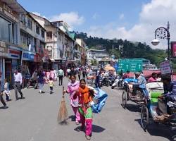 Mall Road, Mussoorie, India, bustling with life at night