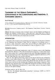 Taxonomy of the Genus Cardamine L.(Cruciferae) in the ...