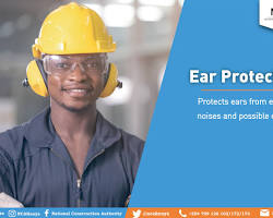 Image of Construction worker with ear protection