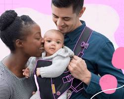 Image de parent carrying their baby in a sling with all safety precautions in place