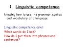 linguistic performance