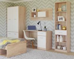 Изображение: детская комната с мебелью из дуба сонома и яркими цветами