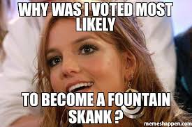 Why Was I Voted Most Likely To Become A Fountain Skank ? meme ... via Relatably.com