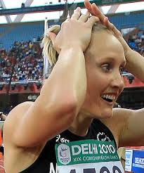 SURPRISE: New Zealand&#39;s Andrea Miller shows her delight after winning the bronze medal in the women&#39;s 100m hurdles at the Commonwealth Games. - 4221279