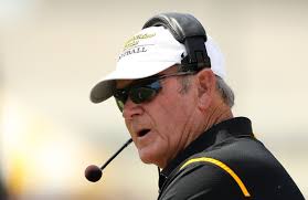 Head coach Jerry Moore of the Appalachian State Mountaineers watches on against the East Carolina Pirates at Dowdy-Ficklen Stadium on September 5, ... - Appalachian%2BState%2Bv%2BEast%2BCarolina%2BHy5jHKKclxCl