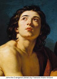 John the Evangelist (detail) by Francois Andre Vincent 177:2.1 In the course of this day&#39;s visiting with John Mark, Jesus spent considerable time comparing ... - Francois_Andre_Vincent_John_the_Evangelist_detail_350