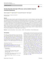 (PDF) Genetic diversity and origin of the rare, narrow endemic ...