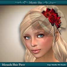 ~Mystic Sky~ Miranda Rose Hair Piece: Red - Miranda%2520Hair%2520Piece%2520in%2520Red