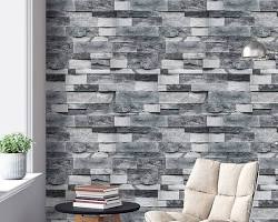 Image of Textural Dimension custom made grey brick wallpaper