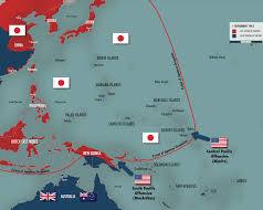 Image of map showing the locations of Japan and the United States in the Pacific Ocean