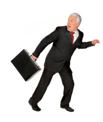 Image result for businessman running away