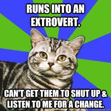 showing extrovert hilarious introvert cat meme: &quot;I don&#39;t get it ... via Relatably.com
