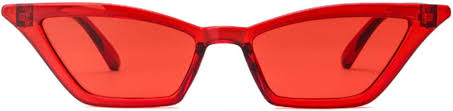 Ultra Skinny Red Transparent Cat Eye Sunglasses