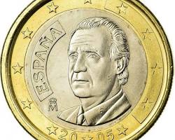 €1歐元硬幣（金屬混合）的圖片