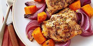 Sheet-Pan Roast Chicken & Sweet Potatoes Recipe | EatingWell