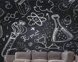 Classic science lab scene wallpaper mural