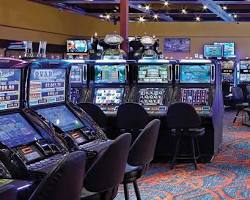 Gemdisco Casino slot machines at night