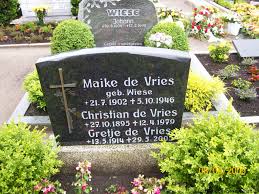 Grab von Maike Vries, de (geb. Wiese) (21.07.1902-05.10.1946 ... - w5314