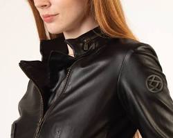 Image of faux leather jacket made from recycled materials