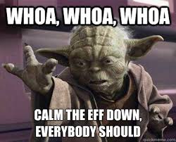 Yoda Calm the Eff Down memes | quickmeme via Relatably.com