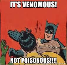 It&#39;s venomous! Not poisonous!!!! - batman slap robin | Meme Generator via Relatably.com