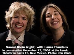 Naomi Klein (right) in conversation with Laura Flanders at the Lensic Theater in Santa Naomi Klein is an award-winning journalist, syndicated columnist and ... - klein-flanders-400x300