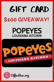 $100 POPEYES Gift Card Giveaway! | Walmart gift cards, Gift card ...