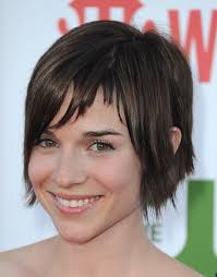 Renee Felice Smith. Frazer Harrison // Getty Images. See more shag haircuts &middot; Previous Next &middot; A Cute Pixie Looks Great With Dark Hair &middot; A Great Edgy Cut ... - Renee-Felice-Smith-bangs