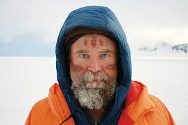 Author and adventurer Craig Childs, with Utah desert sand smeared on his cheeks, on Alaska&#39;s Harding Icefield. by Sarah Gilman - 8eef668b-9f6b-43b0-b5a5-901b1c64e849