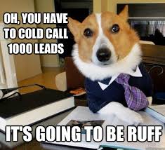Oh, you have to cold call 1000 leads It&#39;s going to be Ruff ... via Relatably.com